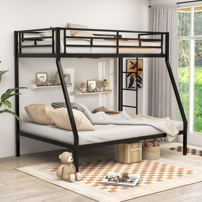 Costway Furniture: Metal Bunk Bed with Guard Rail and Ladder