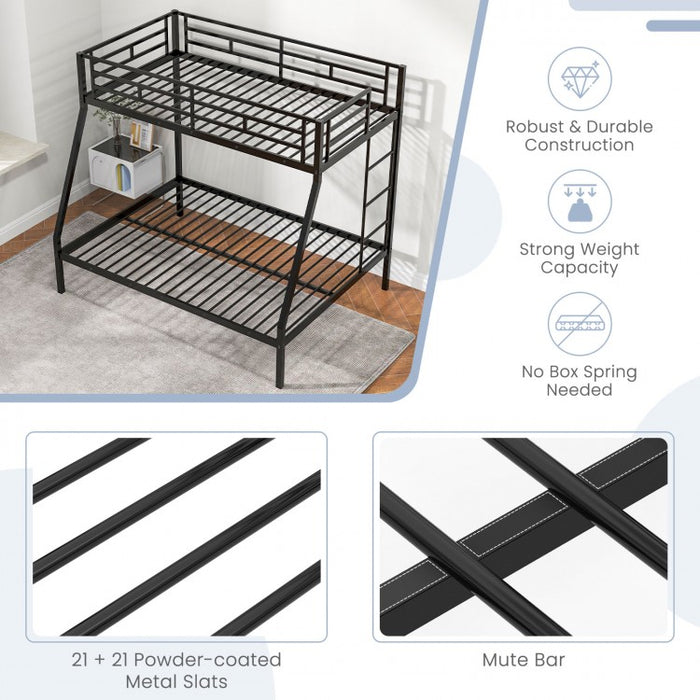 Costway Furniture: Metal Bunk Bed with Guard Rail and Ladder