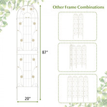 Charger l&#39;image dans la galerie, 2-Piece Outdoor Garden White Metal Decorative Trellis &amp; Plant Stand Set
