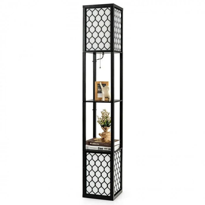 Modern Multifunctional Storage Floor Lamp with Tray Table
