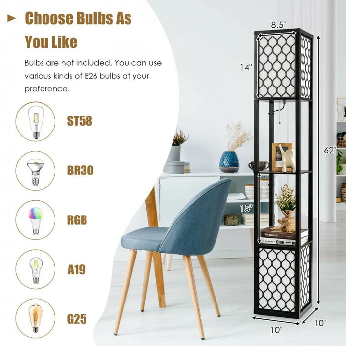Modern Multifunctional Storage Floor Lamp with Tray Table