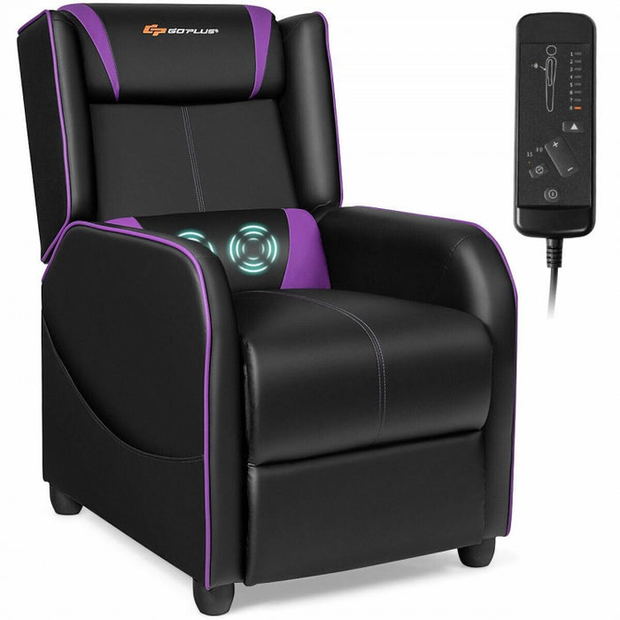 Costway Adjustable Swivel Recliner Chairs with Footrest and Massage Function - Suitable for Living Room and Home Theater
