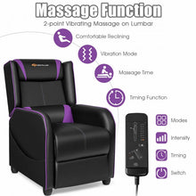 Load image into Gallery viewer, Costway Adjustable Swivel Recliner Chairs with Footrest and Massage Function - Suitable for Living Room and Home Theater
