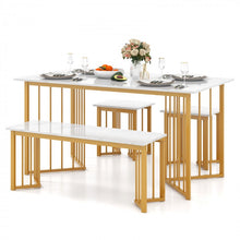 Load image into Gallery viewer, Costway Modern Dining Table Set for 4 with 2 Chairs and 1 Bench - Suitable for Restaurant and Kitchen
