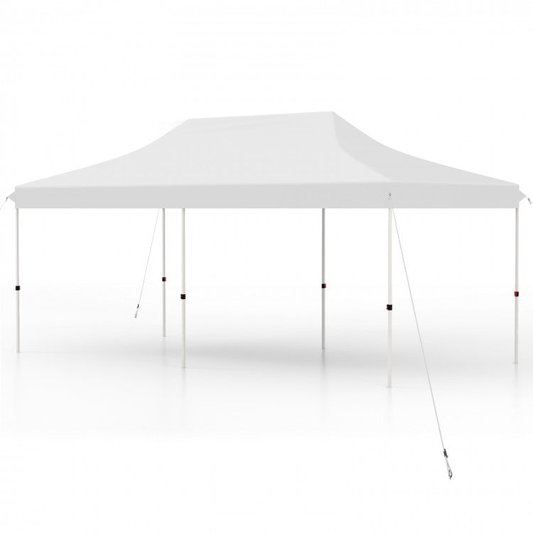 Costway 10 x 20 Feet Pop-Up Canopy Tent with Portable Bag - Suitable for Camping, Parties, and Backyard Weddings