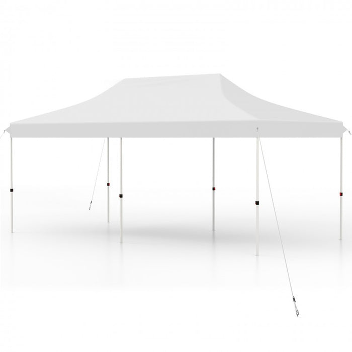 Costway 10 x 20 Feet Pop-Up Canopy Tent with Portable Bag - Suitable for Camping, Parties, and Backyard Weddings