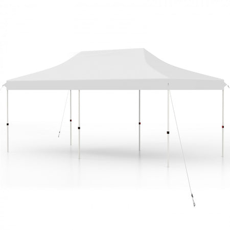 Costway 10 x 20 Feet Pop-Up Canopy Tent with Portable Bag - Suitable for Camping, Parties, and Backyard Weddings