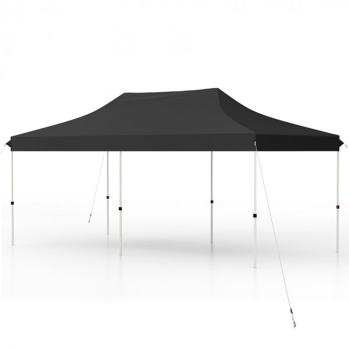 Costway 10 x 20 Feet Pop-Up Canopy Tent with Portable Bag - Suitable for Camping, Parties, and Backyard Weddings