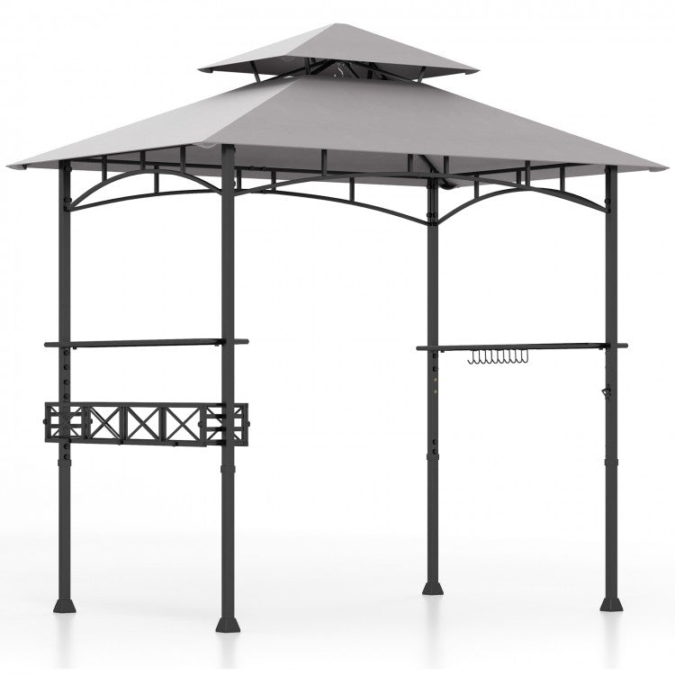 Costway 8x5 ft Outdoor Canopy and Gazebo with Storage Baskets and Hooks - Suitable for Backyard, Pool, and Garden