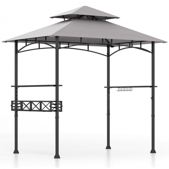 Costway 8x5 ft Outdoor Canopy and Gazebo with Storage Baskets and Hooks - Suitable for Backyard, Pool, and Garden
