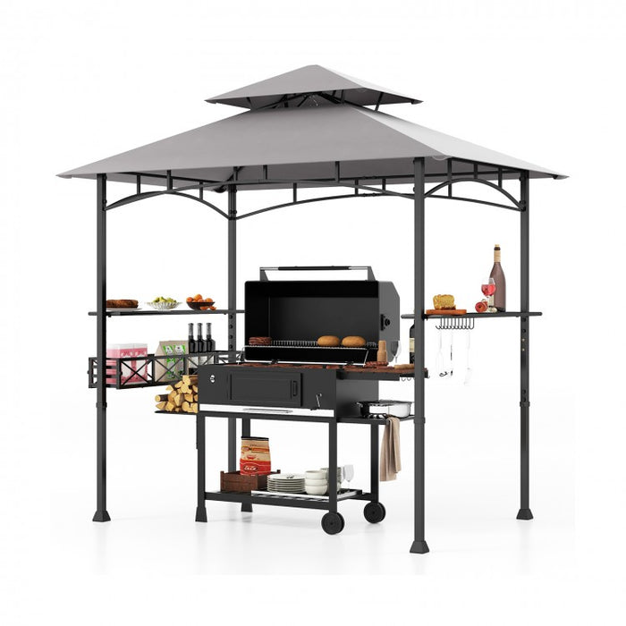 Costway 8x5 ft Outdoor Canopy and Gazebo with Storage Baskets and Hooks - Suitable for Backyard, Pool, and Garden
