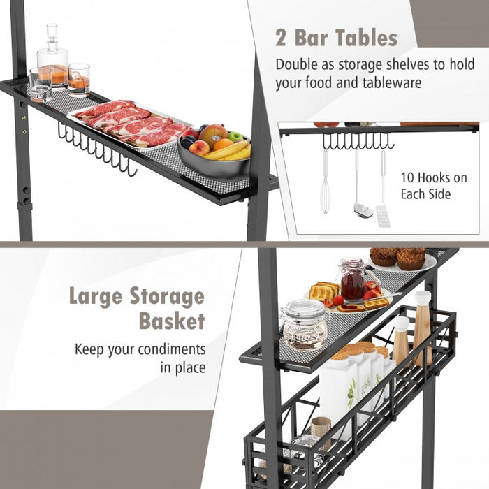 Costway 8x5 ft Outdoor Canopy and Gazebo with Storage Baskets and Hooks - Suitable for Backyard, Pool, and Garden