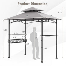 Load image into Gallery viewer, Costway 8x5 ft Outdoor Canopy and Gazebo with Storage Baskets and Hooks - Suitable for Backyard, Pool, and Garden
