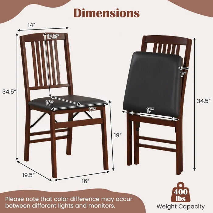 Vintage Dining Chairs Set for Home - 2-Piece Set with Cushioned Seats - Suitable for Restaurant and Cafe
