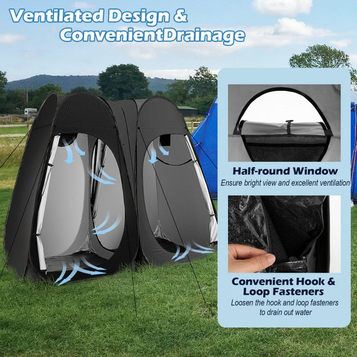 Costway Outdoor Pop-Up Canopy Tent - Black Two-Person Waterproof Tent, Suitable for Camping and Hiking