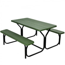 Load image into Gallery viewer, Costway Outdoor Patio Metal Base Picnic Table and Bench Set
