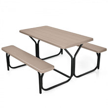 Load image into Gallery viewer, Costway Outdoor Patio Metal Base Picnic Table and Bench Set
