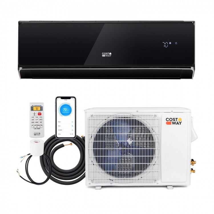 12000 BTU 22 SEER2 208-230V 4-in-1 Black Mini Split Air Conditioner with WiFi Mobile Control
