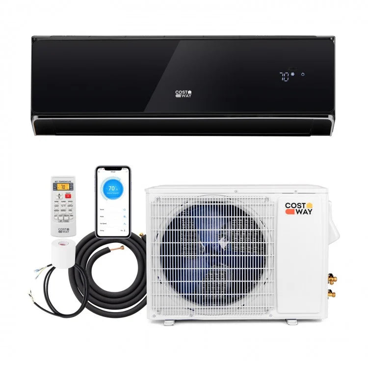 22000 BTU 21 SEER2 208-230V 4-in-1 Black Mini Split Air Conditioner with Mobile Control