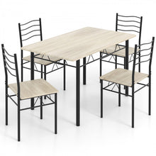 Load image into Gallery viewer, Modern Minimalist Dining Room Table Sets - 5-Piece Set with 4 Metal Chairs - Suitable for Kitchen and Restaurant
