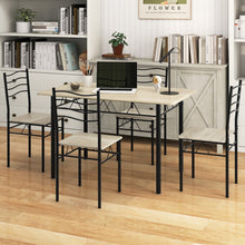 Load image into Gallery viewer, Modern Minimalist Dining Room Table Sets - 5-Piece Set with 4 Metal Chairs - Suitable for Kitchen and Restaurant
