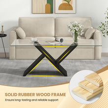 Load image into Gallery viewer, Modern Rectangular Glass Coffee Table with Tempered Glass Top - Suitable for Living Room and Cafe
