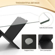 Load image into Gallery viewer, Modern Rectangular Glass Coffee Table with Tempered Glass Top - Suitable for Living Room and Cafe
