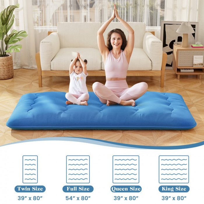 Blue Portable Foldable Futon Mattress