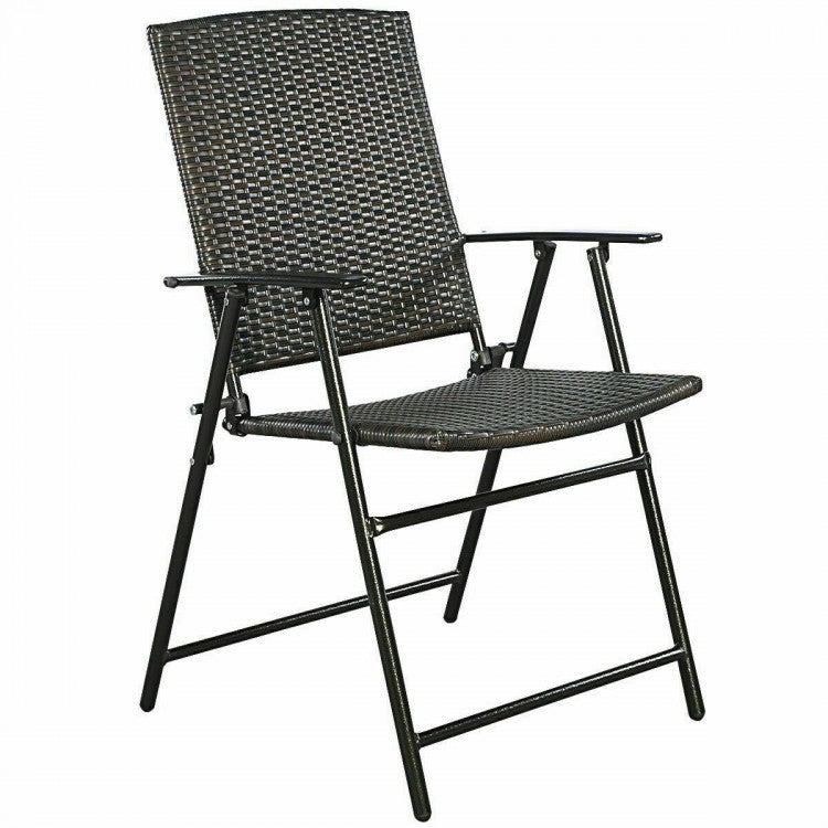 Outdoor Garden Patio Wicker Folding Chair Furniture Set