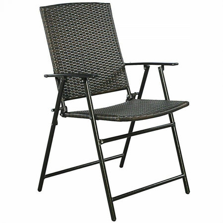 Outdoor Garden Patio Wicker Folding Chair Furniture Set