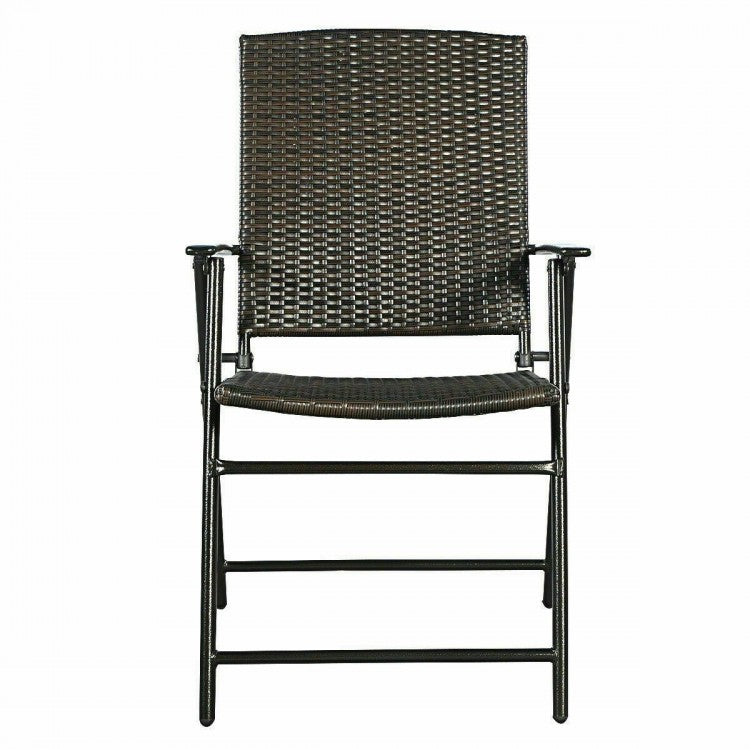 Outdoor Garden Patio Wicker Folding Chair Furniture Set