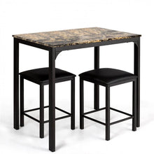 Load image into Gallery viewer, Modern Minimalist Dining Table Set with Marble Top - Includes 2 Cushioned Stools - Suitable for Restaurant and Cafe
