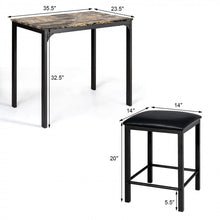 Load image into Gallery viewer, Modern Minimalist Dining Table Set with Marble Top - Includes 2 Cushioned Stools - Suitable for Restaurant and Cafe
