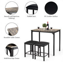 Load image into Gallery viewer, Modern Minimalist Dining Table Set with Marble Top - Includes 2 Cushioned Stools - Suitable for Restaurant and Cafe
