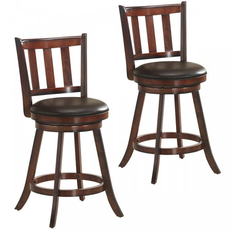 Costway Vintage Outdoor Dining Chairs Counter Stool Swivel Set of 2 - Suitable for Bar and Restaurant