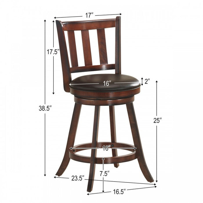 Costway Vintage Outdoor Dining Chairs Counter Stool Swivel Set of 2 - Suitable for Bar and Restaurant