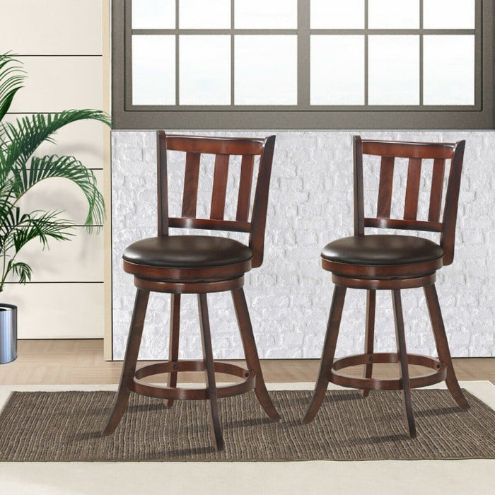 Costway Vintage Outdoor Dining Chairs Counter Stool Swivel Set of 2 - Suitable for Bar and Restaurant