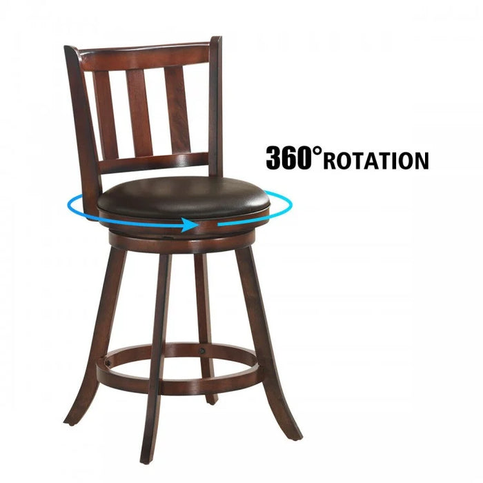 Costway Vintage Outdoor Dining Chairs Counter Stool Swivel Set of 2 - Suitable for Bar and Restaurant