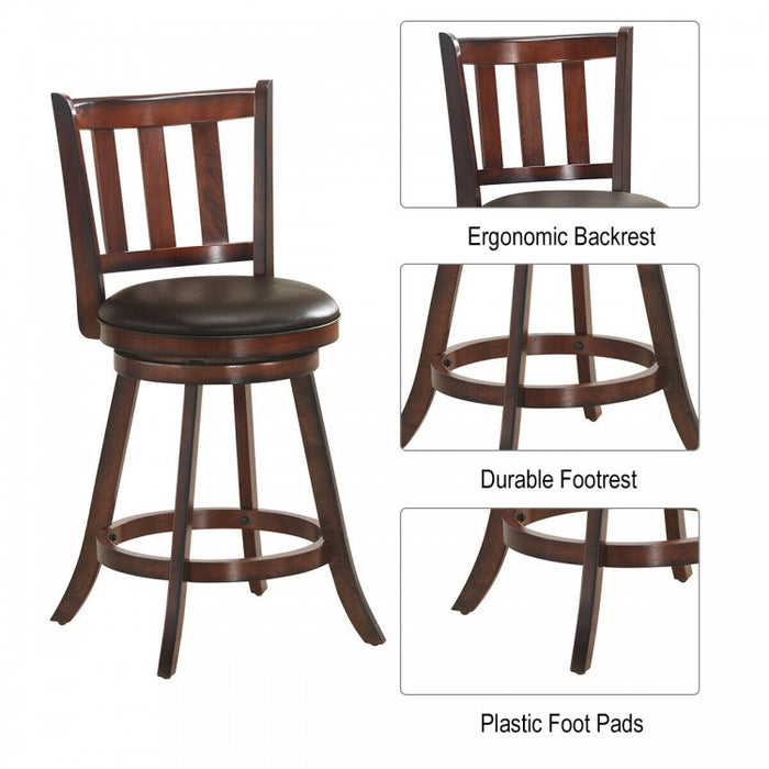 Costway Vintage Outdoor Dining Chairs Counter Stool Swivel Set of 2 - Suitable for Bar and Restaurant