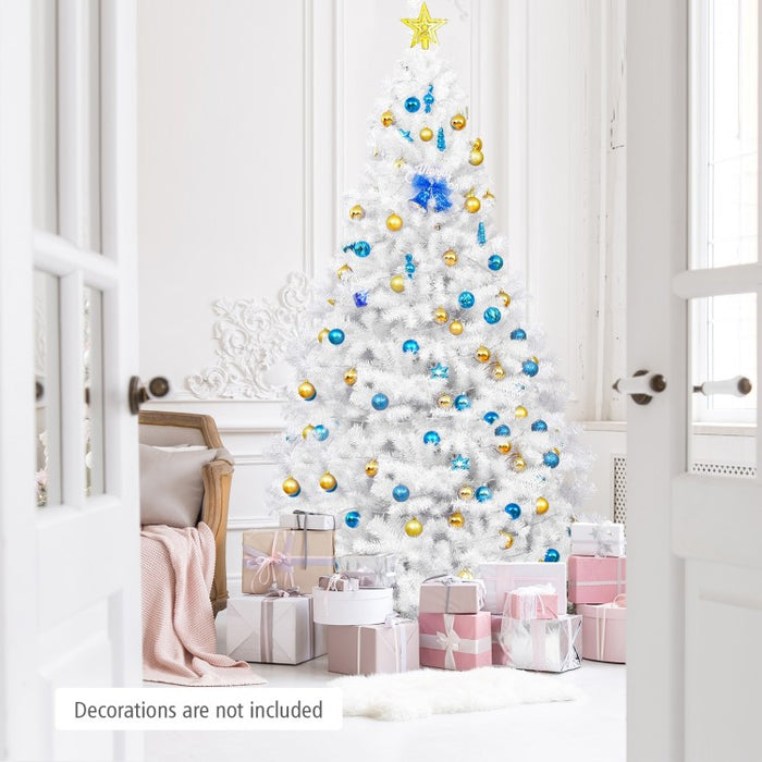 6/7.5/9-Foot White Christmas Tree with Metal Stand - Multiple Sizes Available for Christmas Event Decorations