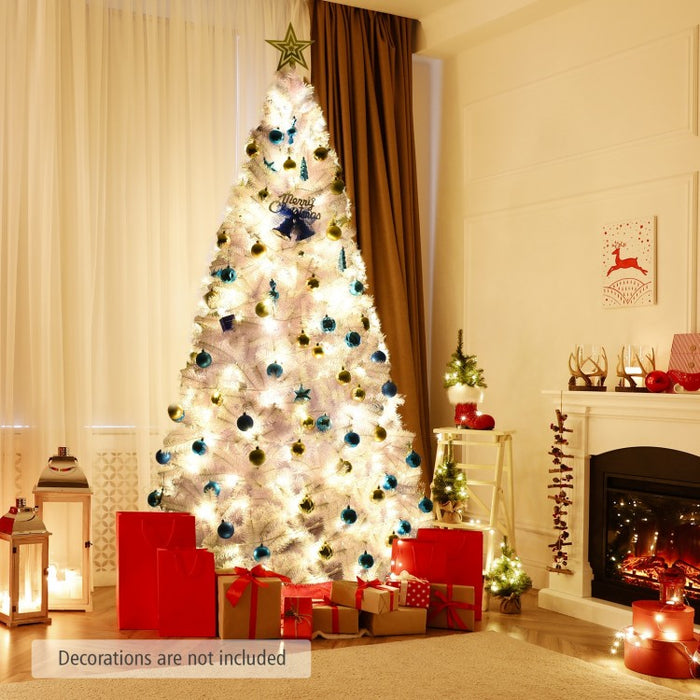 6/7.5/9-Foot White Christmas Tree with Metal Stand - Multiple Sizes Available for Christmas Event Decorations