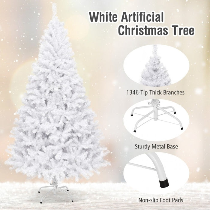 6/7.5/9-Foot White Christmas Tree with Metal Stand - Multiple Sizes Available for Christmas Event Decorations