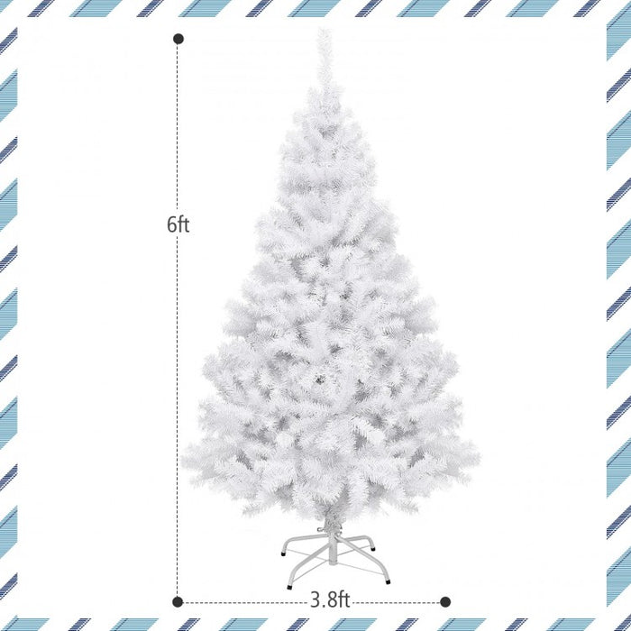 6/7.5/9-Foot White Christmas Tree with Metal Stand - Multiple Sizes Available for Christmas Event Decorations