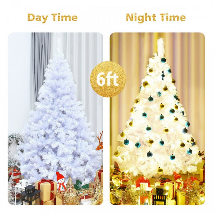 6/7.5/9-Foot White Christmas Tree with Metal Stand - Multiple Sizes Available for Christmas Event Decorations