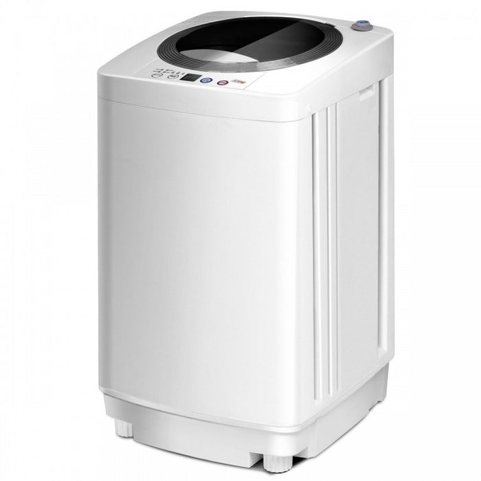 Costway 7.7 lbs White Portable Washing Machine with Drain Pump - Fully Automatic Washing