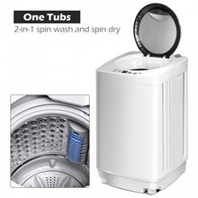 Charger l&#39;image dans la galerie, Costway 7.7 lbs White Portable Washing Machine with Drain Pump - Fully Automatic Washing
