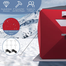 Load image into Gallery viewer, Outdoor Portable Pop-Up Red Ice Shelter Tent - Fishing Tent for Up to 4 People
