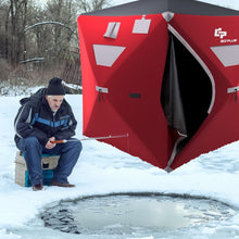 Load image into Gallery viewer, Outdoor Portable Pop-Up Red Ice Shelter Tent - Fishing Tent for Up to 4 People
