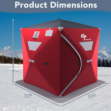 Load image into Gallery viewer, Outdoor Portable Pop-Up Red Ice Shelter Tent - Fishing Tent for Up to 4 People
