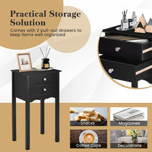Load image into Gallery viewer, Costway Modern Minimalist Shop Side Table - Sofa End Table with 2 Drawers
